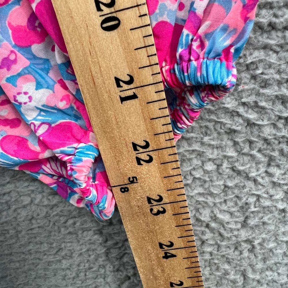 Lilly Pulitzer Womens Peasant Blouse XL Resort Coastal Preppy Colorful Floral - Picture 8 of 10